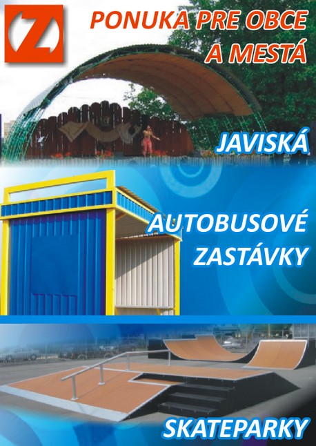 Ponuka pre mestá a obce - javiská, autobusové zastávky, skateparky