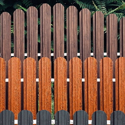 Farebné plechové plotové dielce, plotové lamely s textúrou dreva - plotovky